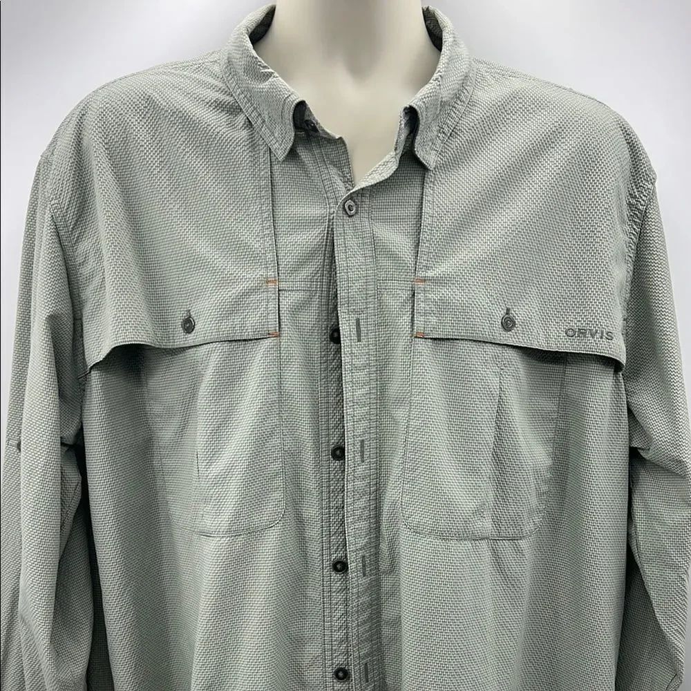 Orvis Light Green Textured button up Shirt